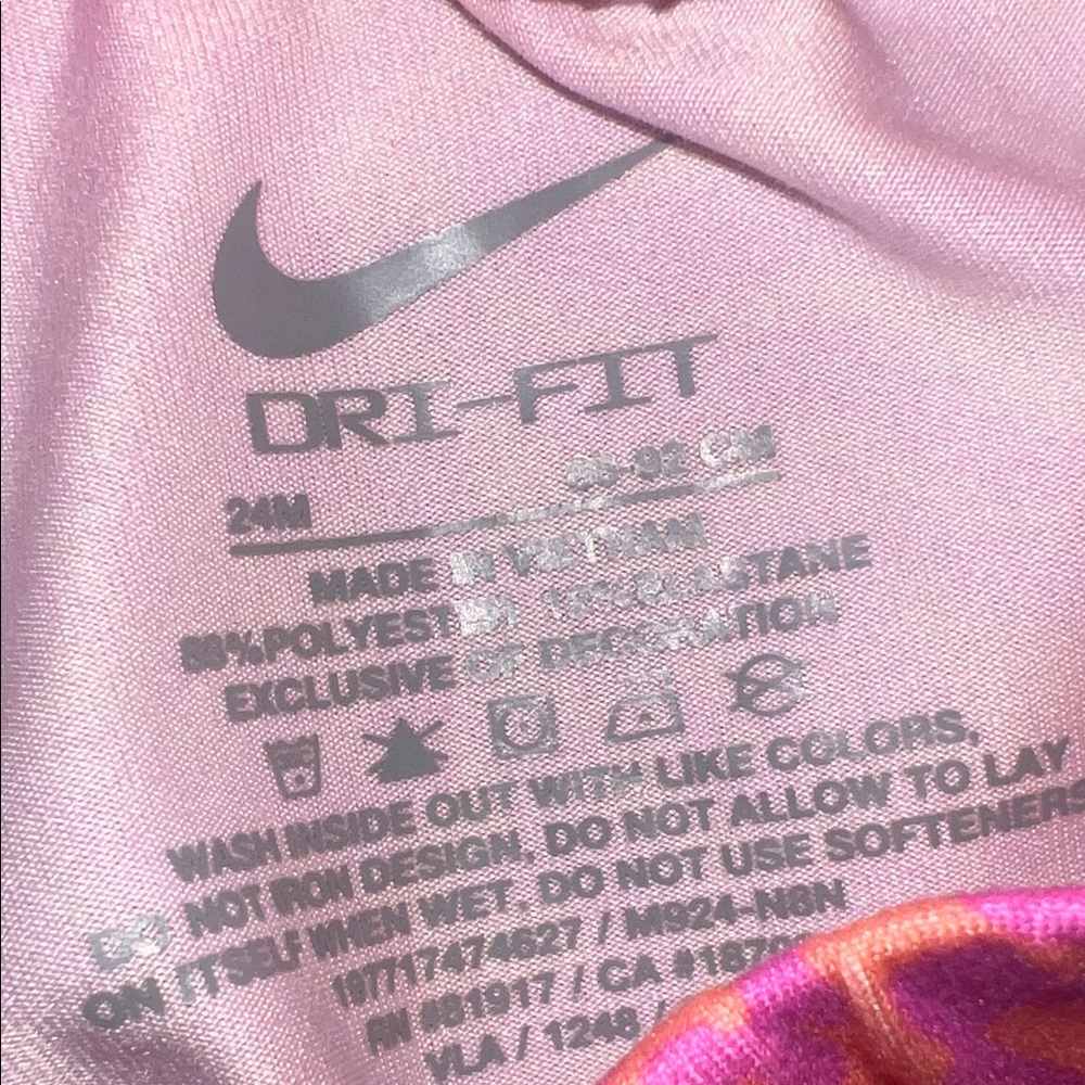 Nike White Tank Top with Pink & Orange Floral Shorts Set - Picture 3 of 4